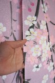 Photo2: Noren CSMO Japanese door curtain Weeping Sakura pink 85 x 150cm (2)