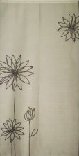 Photo1: Noren CSMO Japanese door curtain Line Flower beige 85 x 170cm (1)