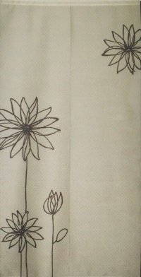 Noren CSMO Japanese door curtain Line Flower beige 85 x 170cm