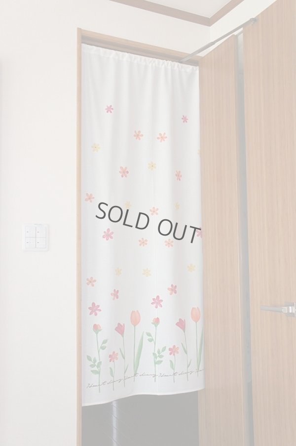 Photo4: Noren CSMO Japanese door curtain Campus Flower white 85 x 170cm
