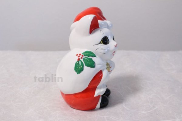 Photo4: Japanese Lucky Cat Tokoname ware YT Porcelain Maneki Neko Santa Claus H19cm