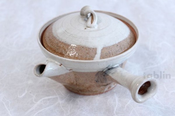 Photo2: Shigaraki pottery Japanese tea pot kyusu Usugesho pottery tea strainer 500ml