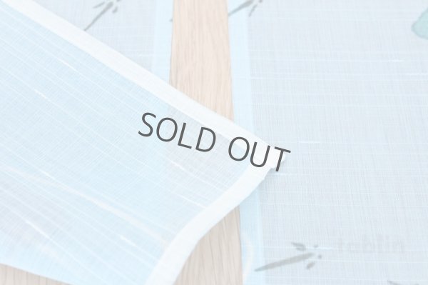 Photo4: Kyoto Noren MS Japanese door curtain Tsurukusa and Goldfishes green 84 x 148cm