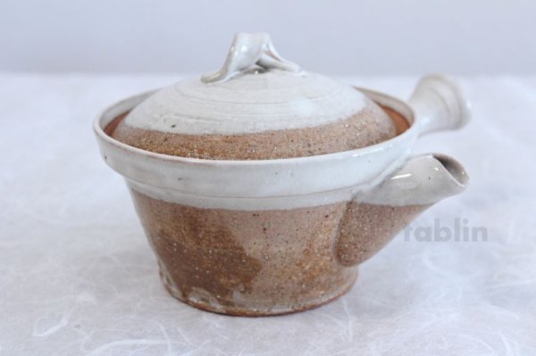 Photo4: Shigaraki pottery Japanese tea pot kyusu Usugesho pottery tea strainer 500ml