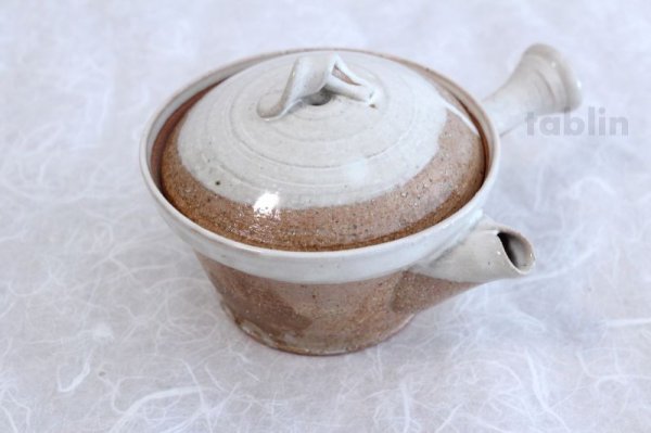 Photo1: Shigaraki pottery Japanese tea pot kyusu Usugesho pottery tea strainer 500ml