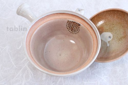 Other Images1: Shigaraki pottery Japanese tea pot kyusu Usugesho pottery tea strainer 500ml