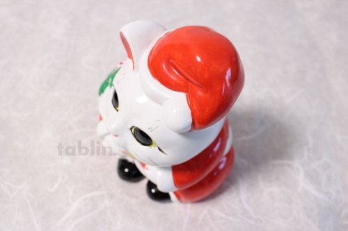 Other Images3: Japanese Lucky Cat Tokoname ware YT Porcelain Maneki Neko Santa Claus H19cm