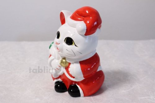 Other Images2: Japanese Lucky Cat Tokoname ware YT Porcelain Maneki Neko Santa Claus H19cm