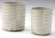 Photo10: Shigaraki pottery Japanese tea cups nezumi hai yunomi set of 2