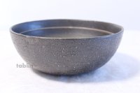 Shigaraki pottery Japanese soup noodle serving bowl black sai D200mm