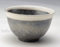 Shigaraki pottery Japanese soup noodle serving bowl black ginsai D135mm