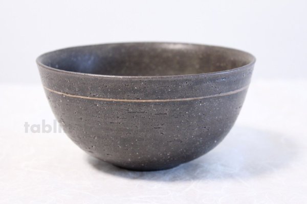 Photo2: Shigaraki pottery Japanese soup noodle serving bowl black sai D150mm