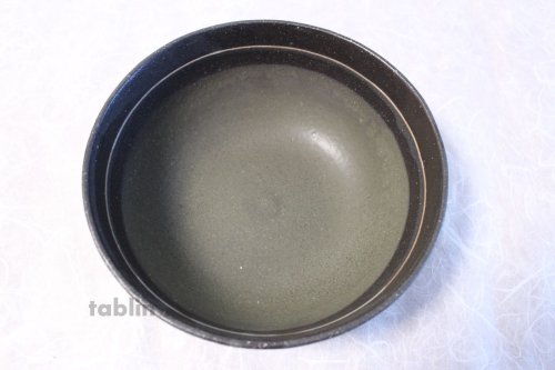Other Images1: Shigaraki pottery Japanese soup noodle serving bowl black sai D200mm