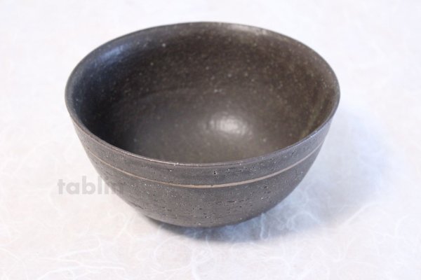 Photo4: Shigaraki pottery Japanese soup noodle serving bowl black sai D150mm