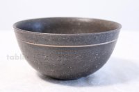 Shigaraki pottery Japanese soup noodle serving bowl black sai D150mm