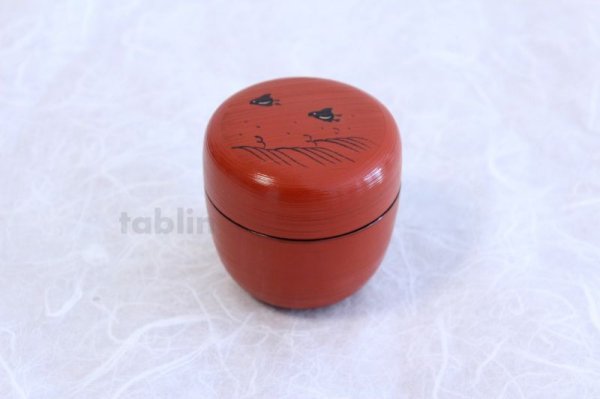 Photo1: Tea Caddy Japanese Natsume Echizen Urushi lacquer Matcha container hakeme bird