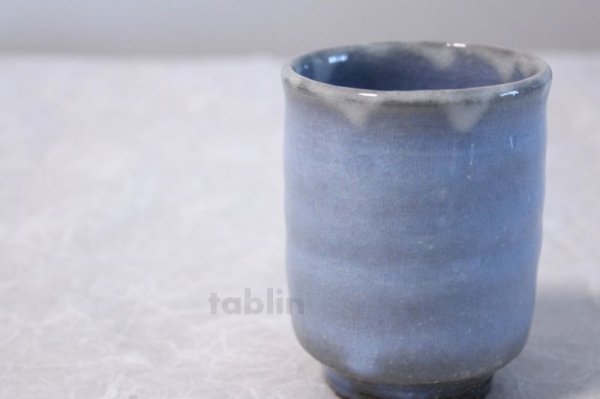 Photo4: Hagi ware Senryuzan climbing kiln Japanese tea cups light blue glaze set of 2