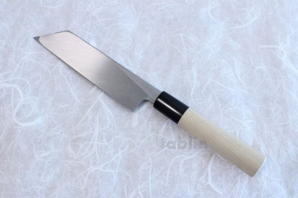 Photo2: SAKAI TAKAYUKI Japanese knife INOX stainless Magnolia wood Mukimono kiritsuke