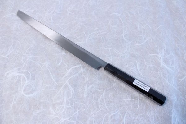 Photo6: SAKAI TAKAYUKI Japanese knife Byakko Yasuki White-1 steel Sakimaru Takohiki (Sashimi)