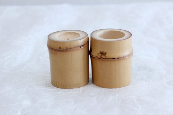 Photo2: Japanese Bamboo Futaoki for tea ceremony Yasaburo Suikaen Furo and Ro set of 2