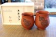 Photo10: Tokoname Japanese yunomi tea cups Reiko red plum hand drilling (10)
