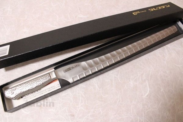 Photo2: Glestain all stainless Japanese knife dimple blade Salmon Slicer any size