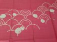 Photo4: Kyoto Noren SB Japanese batik door curtain Nami Wave rose 85cm x 90cm (4)