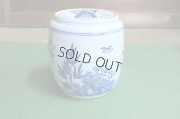 Photo1: Kiyomizu Kyoto porcelain Japanese tea ceremony water jar mizusashi Sometuke doka