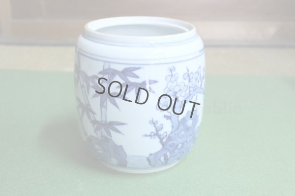 Photo3: Kiyomizu Kyoto porcelain Japanese tea ceremony water jar mizusashi Sometuke doka