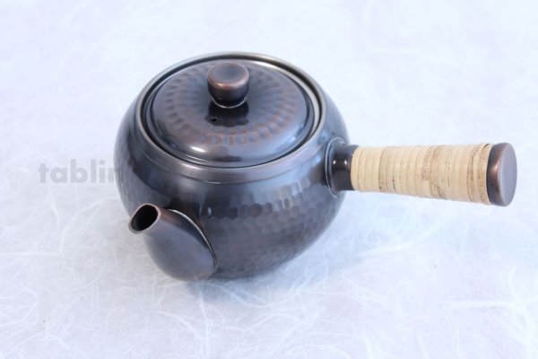 Photo2: Japanese Copper tea pot 345ml & tea caddy 200ml 