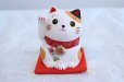 Photo2: Japanese Lucky Cat Tokoname yaki ware Porcelain Maneki Neko fukuoide 3.5inch (2)