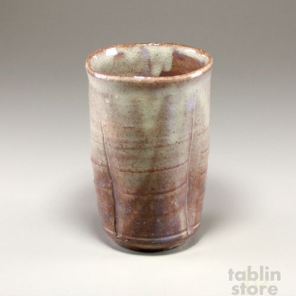 Photo1: Hagi Senryuzan climbing kiln Japanese pottery tumbler yohen kubomi set of 2