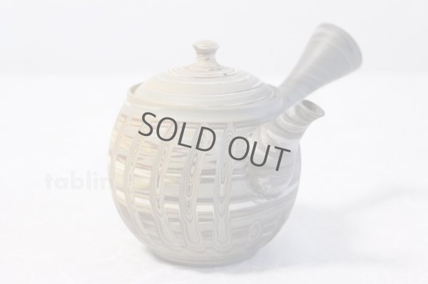 Photo2: Tokoname ware Japanese tea pot kyusu ceramic strainer YT Kenji tate naga 360ml