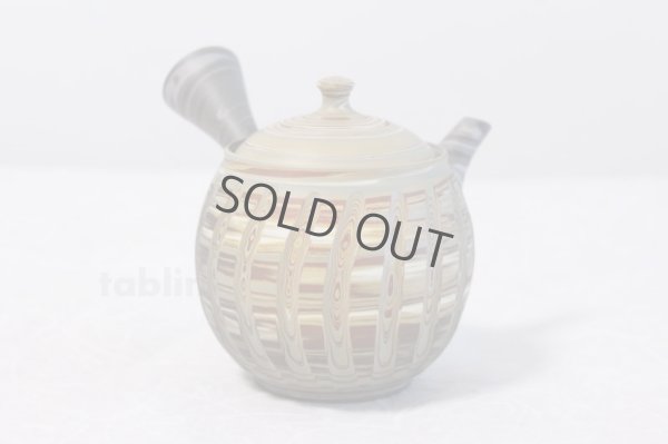 Photo1: Tokoname ware Japanese tea pot kyusu ceramic strainer YT Kenji tate naga 360ml