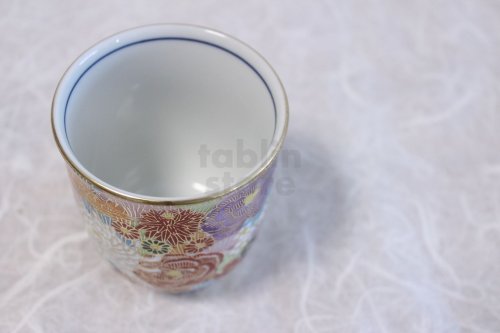 Other Images3: Kutani Porcelain Hanazume kumi flower m3 Japanese tea cup (set of 2)