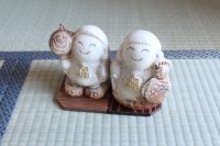 Shigaraki pottery Japanese doll ebisu daikoku lucky H125mm pair