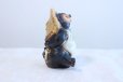 Photo4: Shigaraki pottery Japanese Tanuki Cute Raccoon Dog look up H220mm (4)