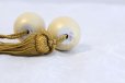 Photo4: Weight for Japanese hanging scroll FUCHIN stone Kutani porcelain gold pearl-like (4)