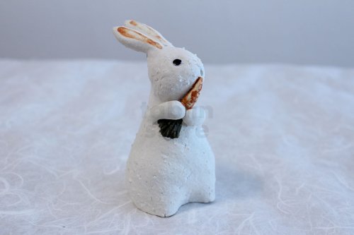 Other Images2: Shigaraki pottery Japanese doll rabbit Carrot H130mm