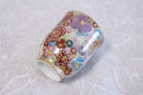 Other Images2: Kutani Porcelain Hanazume kumi flower m3 Japanese tea cup (set of 2)