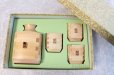 Photo1: Takumi Kaku Japanese wooden Sake bottle & cups hinoki cypress set of 4 Gift (1)