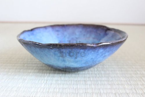 Other Images2: Hagi ware Japanese Serving bowl Blue hagi Yuragi W215mm