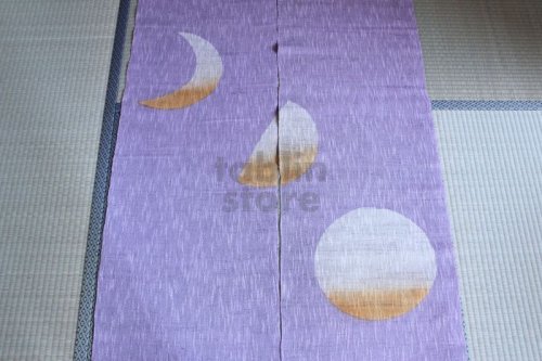 Other Images3: Kyoto Noren SB Japanese batik door curtain Tsuki Moon gray 88cm x 150cm