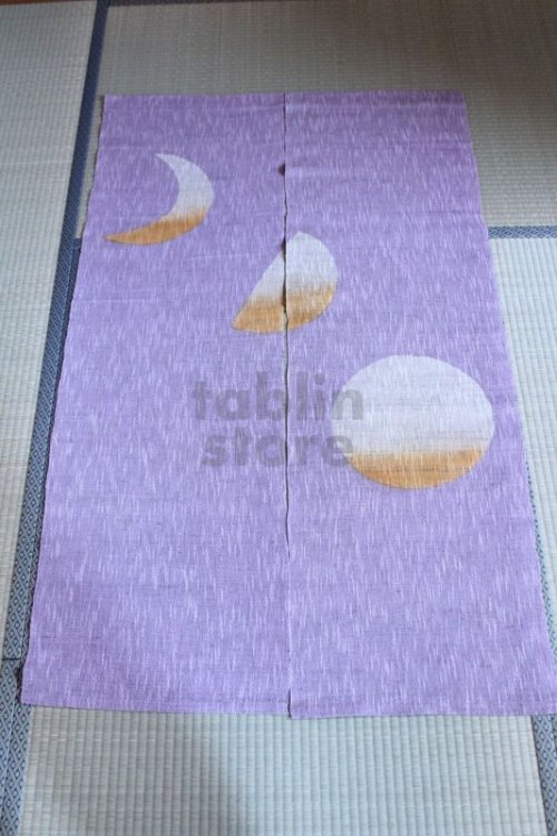 Other Images2: Kyoto Noren SB Japanese batik door curtain Tsuki Moon gray 88cm x 150cm