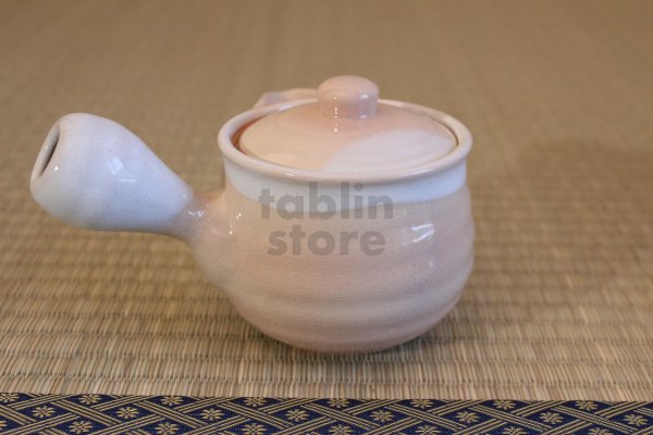 Photo3: Hagi yaki ware Japanese tea pot Hime M kyusu with stainless tea strainer 360ml