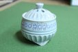 Photo4: Kiyomizu porcelain Japanese incense burner Minoru Ando shinogi seiji blue H9cm