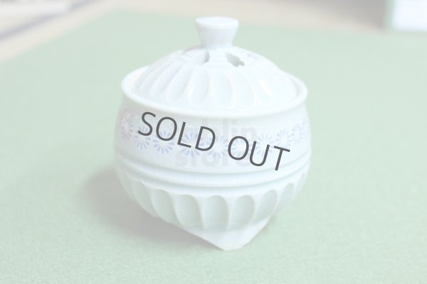 Photo4: Kiyomizu porcelain Japanese incense burner Minoru Ando shinogi seiji blue H9cm