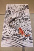 Photo6: Noren Japanese Curtain Doorway Ukiyo-e flying carp 85cm x 150cm