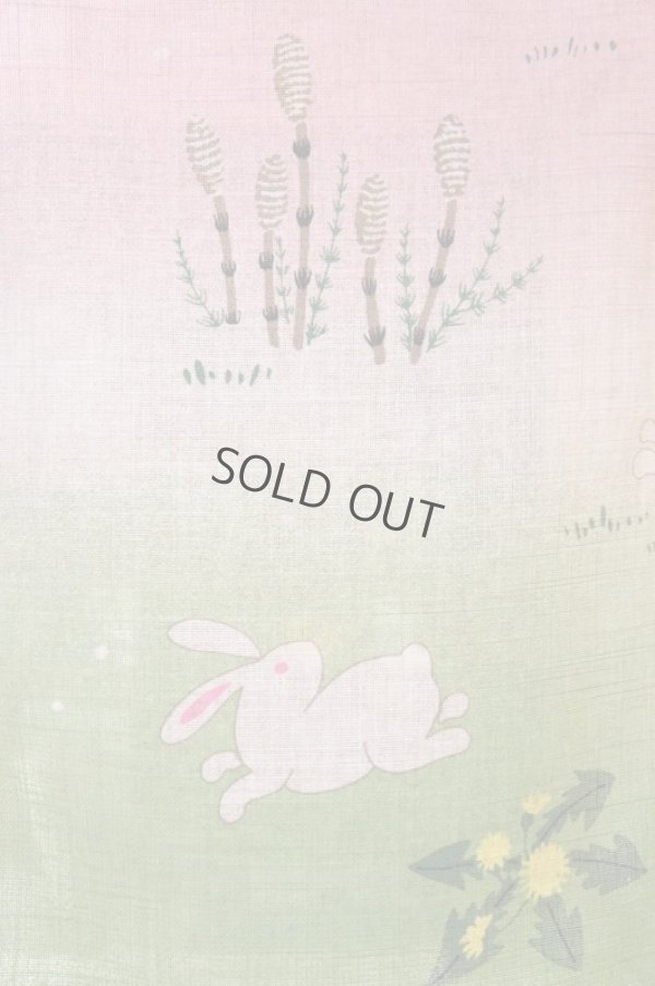 Photo2: Noren CSMO Japanese door curtain rabbit cherry sakura 85 x 150cm