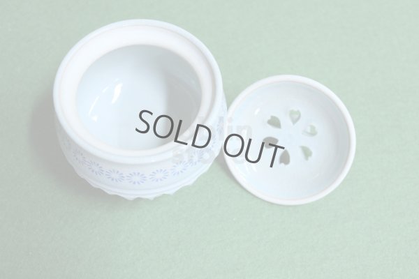 Photo7: Kiyomizu porcelain Japanese incense burner Minoru Ando shinogi seiji blue H9cm